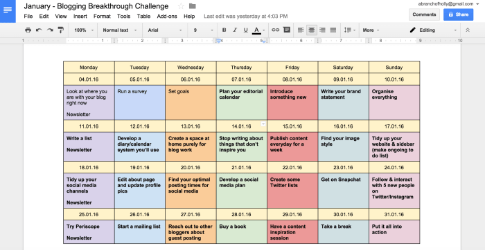 Creating a Blog Editorial Calendar